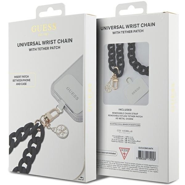 Guess GUOUCBMC4MK Universal Big Hand Strap Case - Svart Akryl 4G Charm