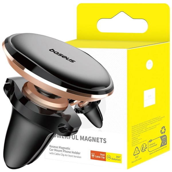 Baseus SUGX-A0V magnetisk bilfeste for grill? lufttilførsel - svart