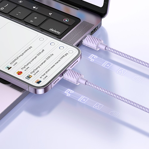 MCDODO LADDARE USB-C LIGHTNING-KABEL IPHONE 12 13 14 PRO 2M LILLA