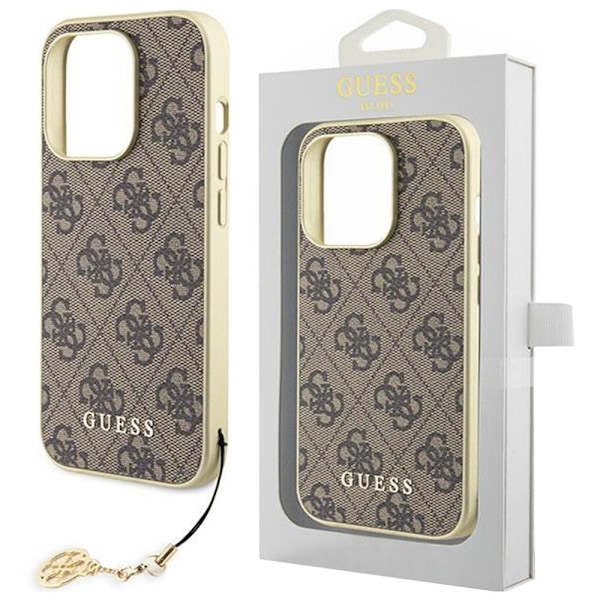 Guess GUHCP15SGF4GBR iPhone 15 6.1 brun/brunt hardt deksel 4G Charms Collection