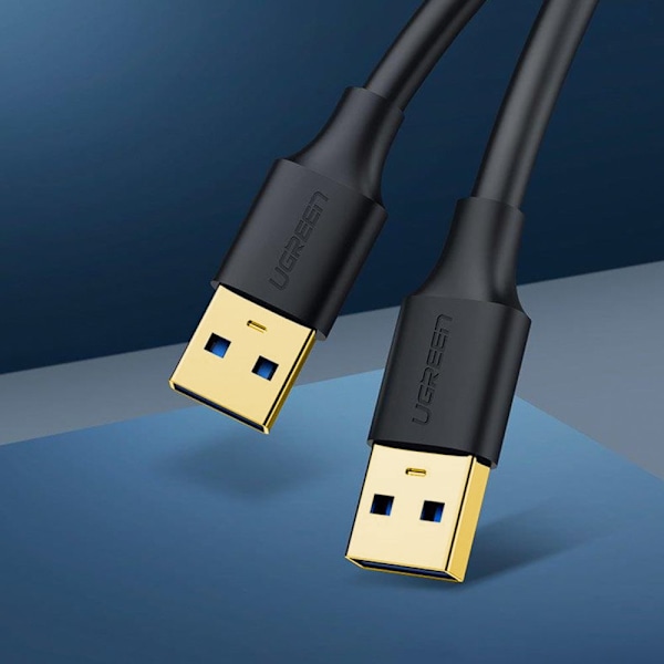 Ugrønn kabel USB 3.0 (hann) - USB 3.0 (hann) 2m grå (10371)