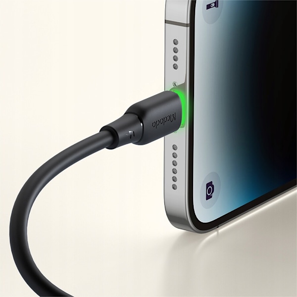 MCDODO LADDARE USB-C BLIXT SNABB LADDNINGSKABEL IPHONE 1M LED SVART