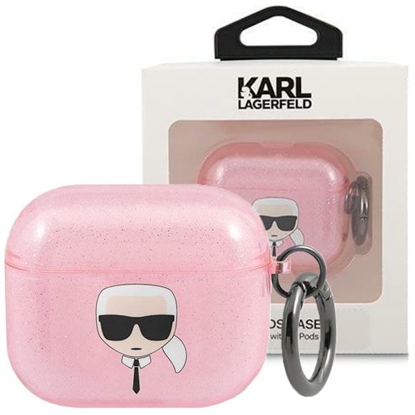 Karl Lagerfeld KLA3UKHGP AirPods 3 deksel rosa/rosa Glitter Karl`s Head