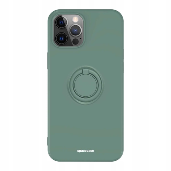 Spacecase Silikon Ringfodral För Iphone 12 Pro Max Mörkgrön Skydd