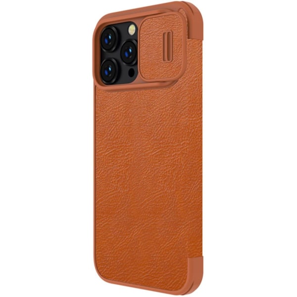 Nillkin Qin Leather Pro Case iPhone 14 Pro Max kameradeksel deksel deksel Flap case brun