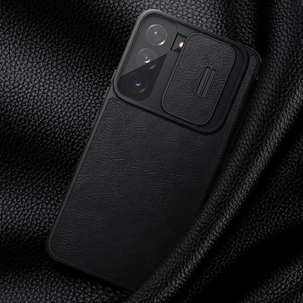 Nillkin Qin Leather Pro Case Case for Samsung Galaxy S22+ (S22 Plus) kamerabeskyttelsesveske.
