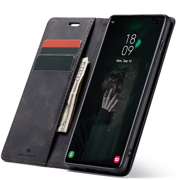Spacecase Fodral Pålbockskydd För Samsung Galaxy S10+ Svart