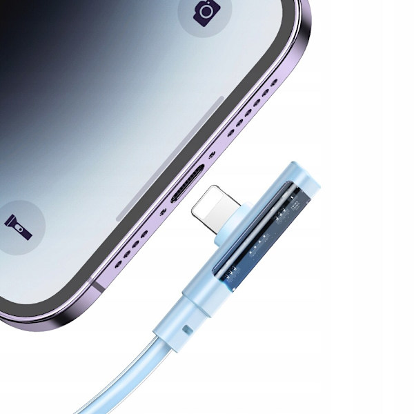 MCDODO ANGLE USB LIGHTNING PLATKABEL 36W IPHONE 13 14 BLÅ 1M