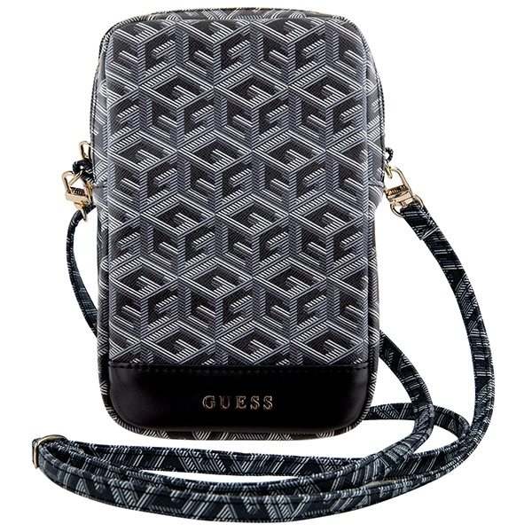 Guess Zip GCube Bottom Stripe telefonveske - svart