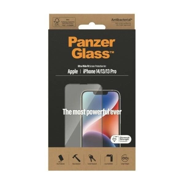 PanzerGlass Ultra-Wide Fit antibakterielt herdet glass for iPhone 14/13 Pro/13