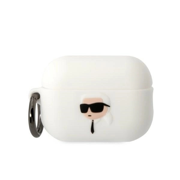 KARL LAGERFELD SILIKONE KARL HEAD 3D ETUI TIL AIRPODS PRO 2 - HVID