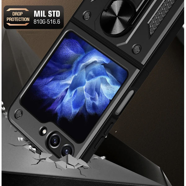 HYBRID ARMOR CAMSHIELD CASE TIL Z FLIP 5 5G MED KAMERABESKYTTER - PINK