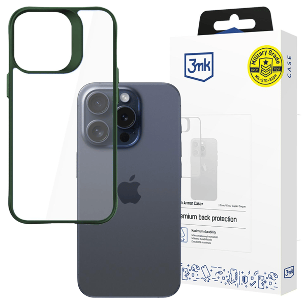 APPLE IPHONE 15 PRO MAX - 3MK SATIN ARMOR CASE+ GREEN