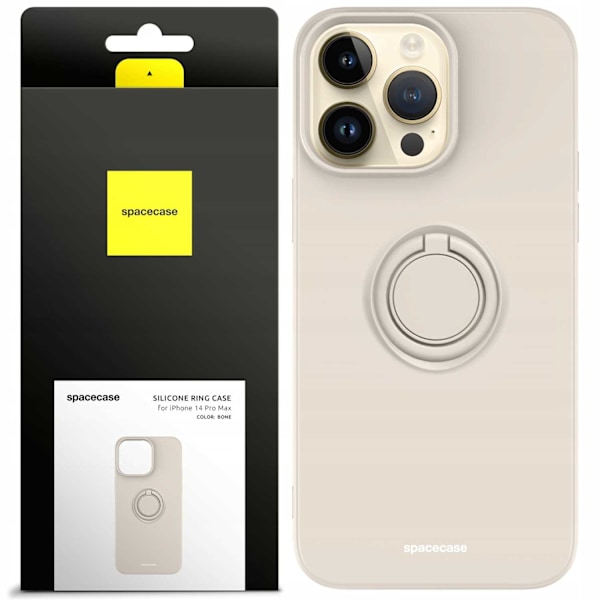 Spacecase Silikon Ringfodral För Iphone 14 Pro Max Bone Case Cover