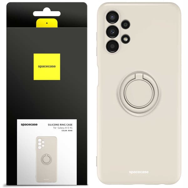 Spacecase Silikon Case Ring För Samsung Galaxy A13 4G Bone Cover