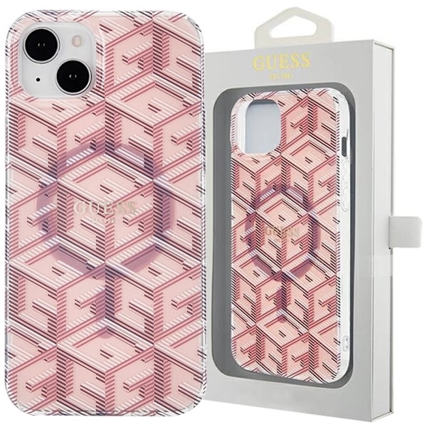 Guess IML GCube MagSafe beskyttelsesdeksel for iPhone 15 Plus / 14 Plus - rosa
