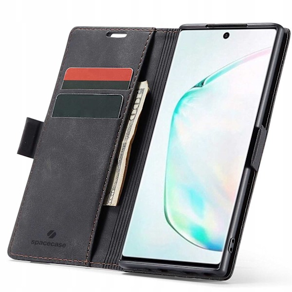 Spacecase Fodral Pålbockskydd För Samsung Galaxy Note 10 Svart