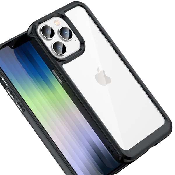 Outer Space Case iPhone 14 Pro hardt deksel med gelramme, svart