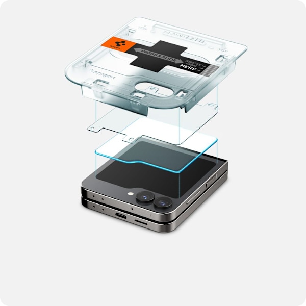 HÆRDET GLAS SPIGEN GLAS.TR "EZ FIT" 2-PACK GALAXY MED FLIP 6 CLEAR
