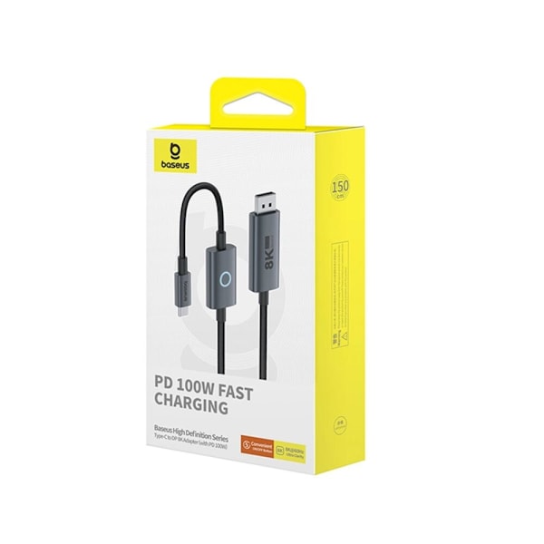 Baseus High Definition Series BS-OH139 USB-C / DP 8K PD 100W 1,5 m kabel - svart