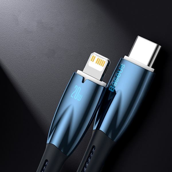 Baseus Glimmer-serien hurtigladekabel USB-A - USB-C 100W 480Mb/s 1m blå