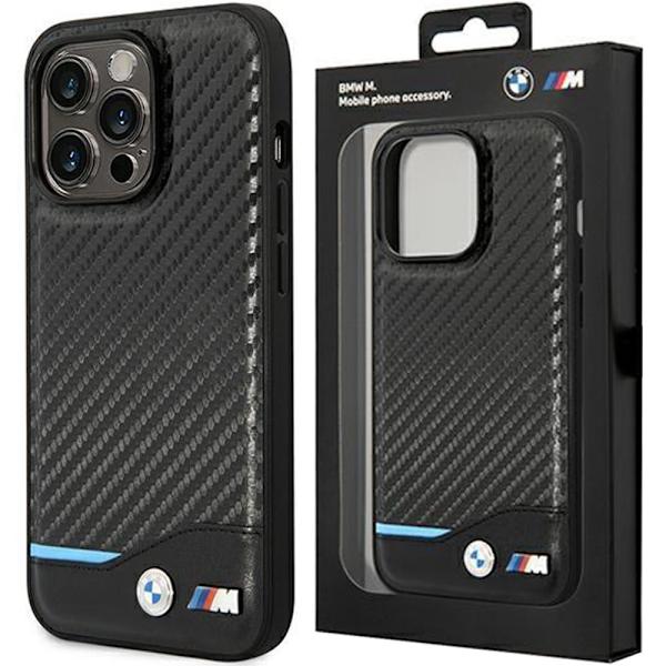BMW BMHCP14L22NBCK iPhone 14 Pro 6.1 deksel svart/svart skinn karbon