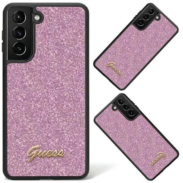 Guess Glitter Script-deksel til Samsung Galaxy S24 - Lilla