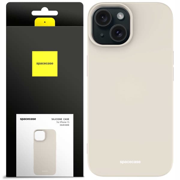 Spacecase Silikonfodral För Iphone 15 Bone Phone Skydd