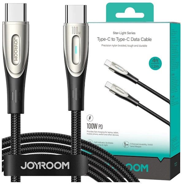 Joyroom Star-Light Series SA27-CC5 USB-C / USB-C-kabel 100W 1,2m - svart