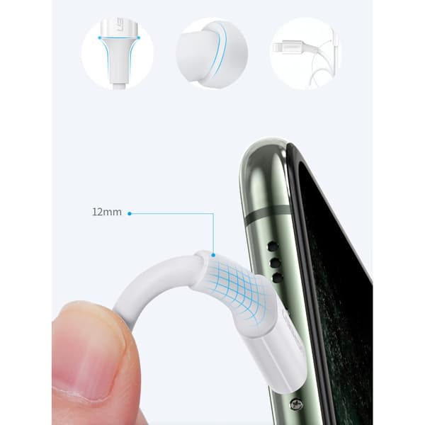 Ugrønn kabel USB Type C - Lightning 3A 0,25 m hvit (US171)