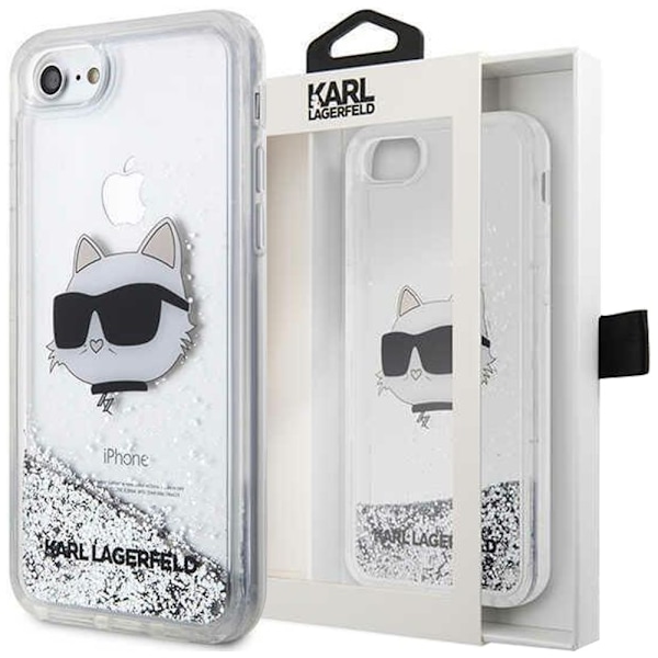 Karl Lagerfeld KLHCI8LNCHCS deksel iPhone 7/8/ SE 2020 / SE 2022 - sølv Glitter Choupette Head