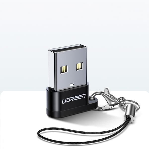 USB C (hunn) - USB (hann) adapter Ugreen US280 - svart