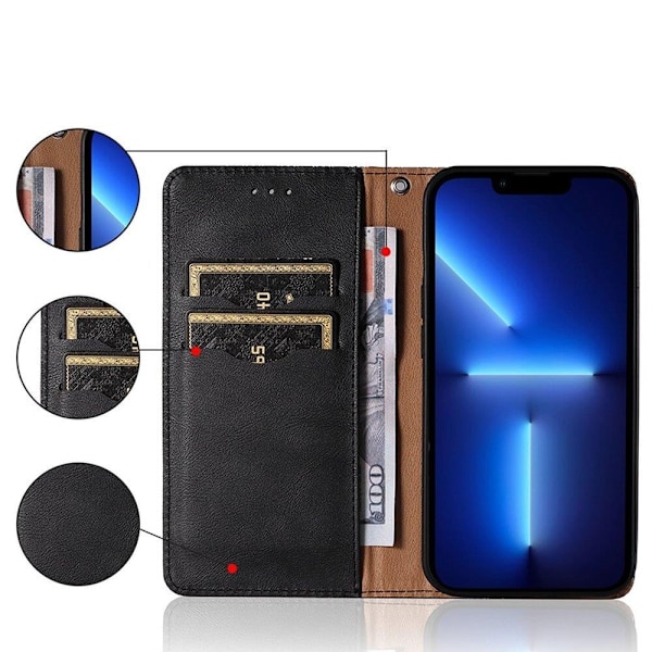 Magnetisk stroppdeksel for Xiaomi Redmi Note 11 Pro deksellommebok + Mini lanyard anheng svart