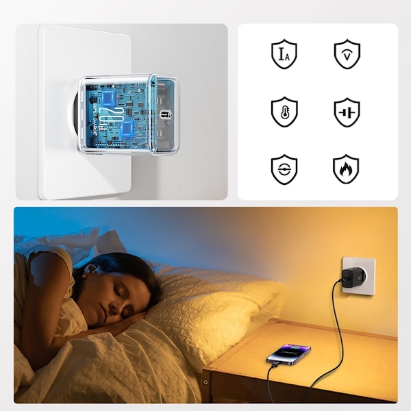 USB C 20W PD Joyroom JR-TCF06 lader med USB C - Lightning-kabel - svart