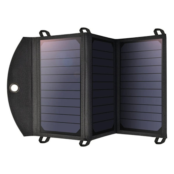 CHOETECH FOLDELBAR SOLFOTOVOLTAISK OPLADER 19W 2XUSB 2.4A SORT