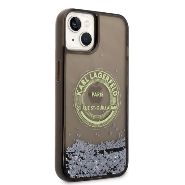 KARL LAGERFELD LIQUID GLITTER RSG ETUI TIL IPHONE 14 - SORT