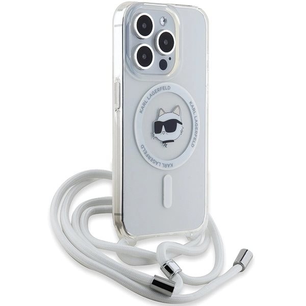Karl Lagerfeld IML Choupette Head & Cord MagSafe-deksel til iPhone 15 Pro - Gjennomsiktig