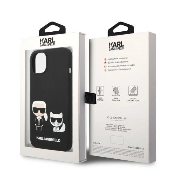 KARL LAGERFELD FLYDENDE SILIKONE KARL&CHOUPETTE MAGSAFE ETUI TIL IPHONE 14 PLUS - SORT