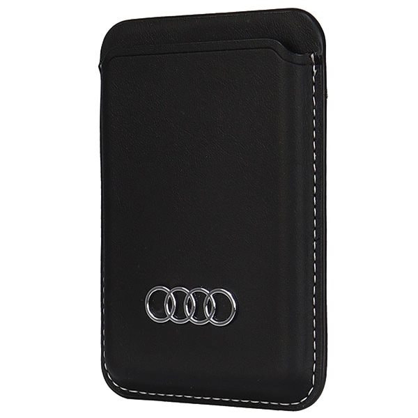 Audi Syntetläder magnetisk plånbok kompatibel med MagSafe - svart