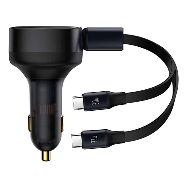 2-i-1 billader 33W 2x USB C (hann) Baseus Enjoyment - svart