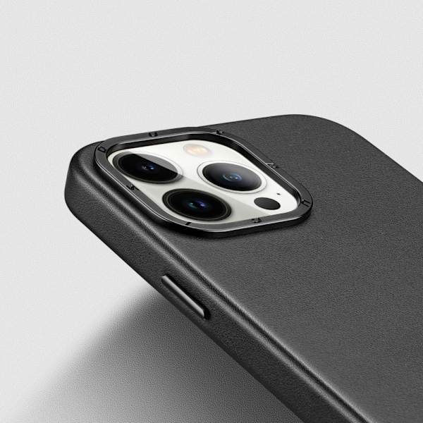 Dux Ducis Grit Lærveske til iPhone 14 Pro Elegant deksel i kunstskinn (MagSafe-kompatibel) Svart