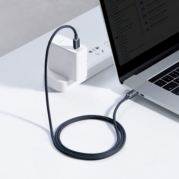 BASEUS CRYSTAL SHINE TYPE-C TYPE-C KABEL PD100W/3A 120cm SVART
