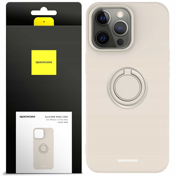 Spacecase Silikon Ringfodral För Iphone 13 Pro Max Bone Case Cover