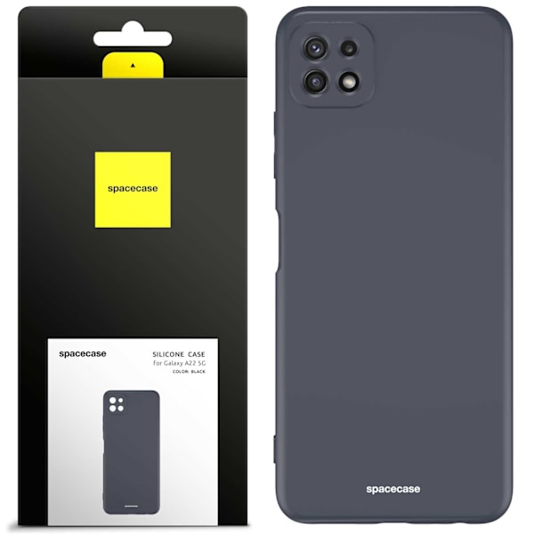 Spacecase Silikonfodral För Samsung Galaxy A22 5G Svart