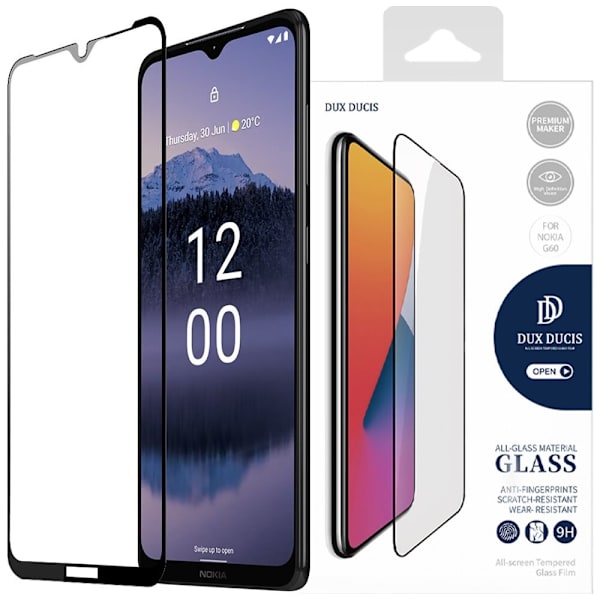 DUX DUCIS HOLDBART HÆRDET GLAS TIL NOKIA G11 PLUS 9H MED SORT RAMME