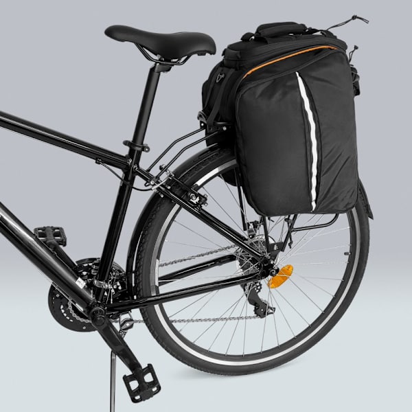 Wozinsky stor sykkelveske 35l + regntrekk svart (WBB19BK)