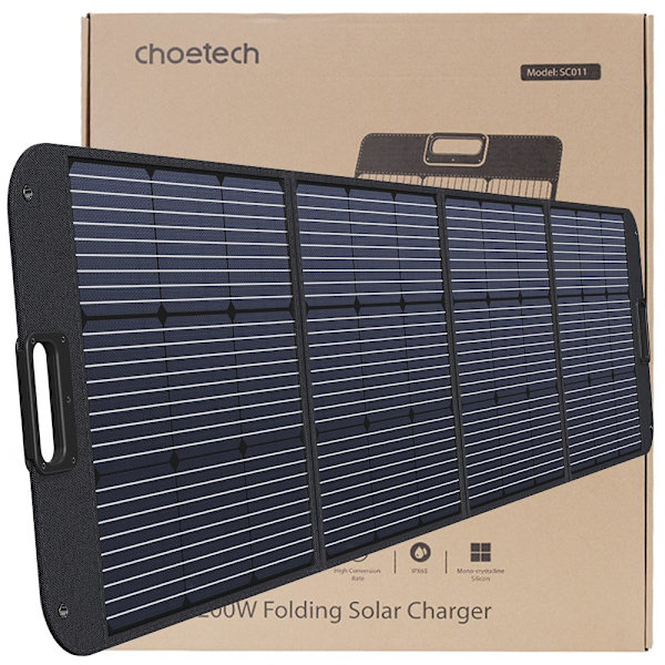 Choetech solcellsladdare 200W bärbar solpanel svart (SC011)