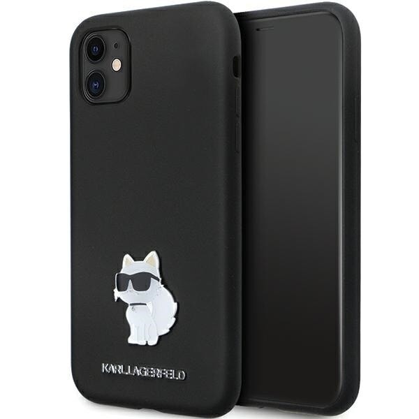 Karl Lagerfeld KLHCN61SMHCNPK Deksel til iPhone 11 / Xr - svart silikon C metallstift