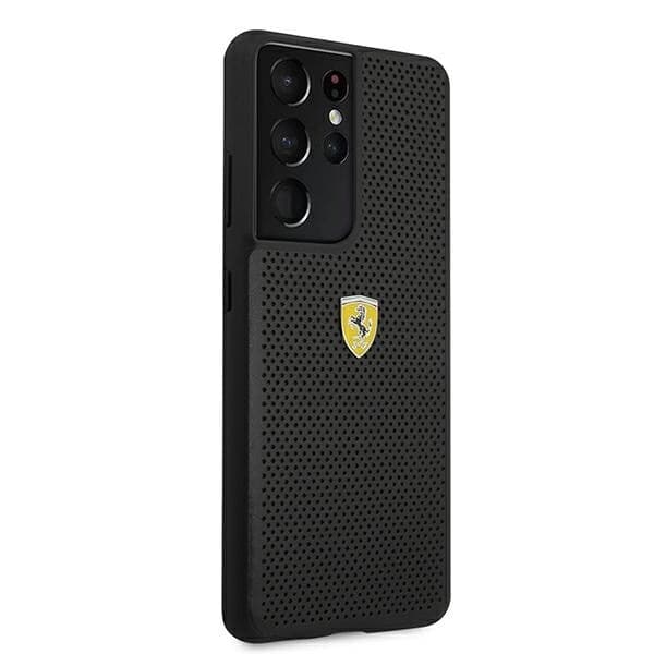 FERRARI ON TRACK PERFORERET ETUI TIL SAMSUNG GALAXY S21 ULTRA - SORT