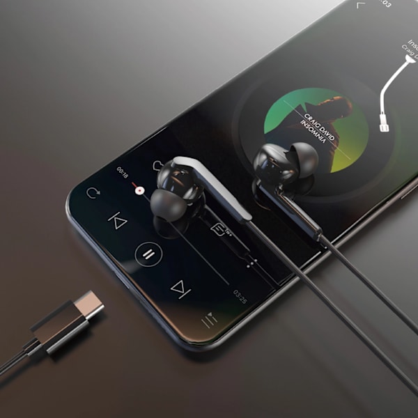 DUDAO X3C+ KABLEDE USB-C IN-EAR HOVEDTELEFONER 1,2M - SORTE